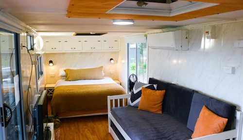 Cabaña Deluxe, 1 cama de matrimonio con sofá cama, vistas a la montaña