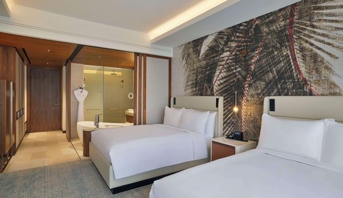 Habitación Deluxe, 2 camas de matrimonio, vistas al jardín