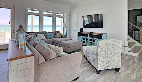 Casa, varias camas, balcón, vistas al mar