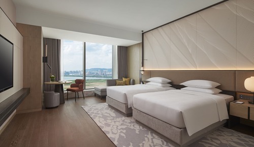 Habitación, varias camas, vistas al lago