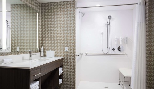 Suite estudio, 1 cama de matrimonio, accesible para personas con discapacidad (Roll-In Shower)