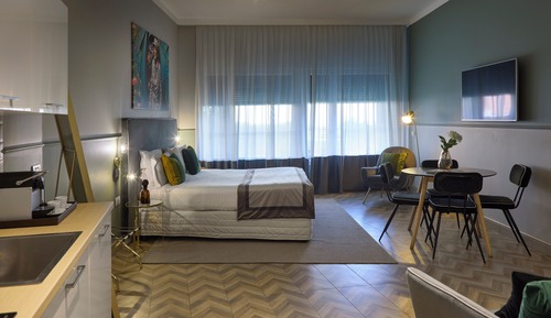 Suite estudio, 1 cama de matrimonio grande con sofá cama