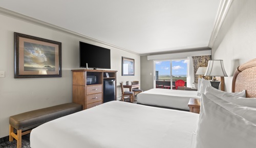 Habitación Deluxe, 2 camas de matrimonio, vistas al mar