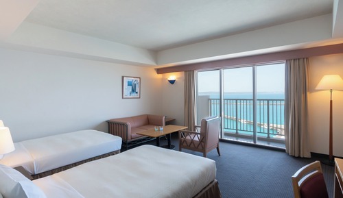 Habitación Deluxe con 2 camas individuales, no fumadores, vistas al mar (Up to 4 adults)