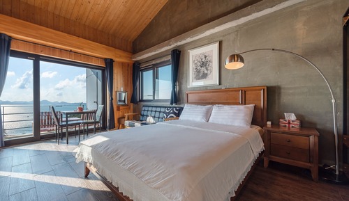 Habitación Deluxe doble, bañera de hidromasaje, vistas al mar (FreeWilly)