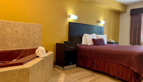 Habitación, 1 cama de matrimonio grande, bañera de hidromasaje