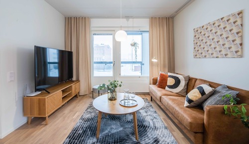 Apartamento Deluxe, 2 habitaciones, sauna, vistas a la ciudad
