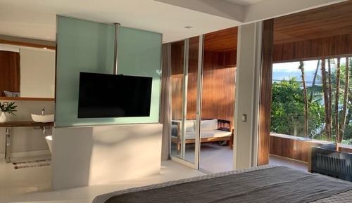 Habitación de lujo doble, 1 cama de matrimonio grande, vistas a la playa