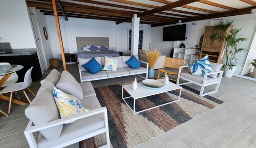 Suite estudio presidencial, 1 habitación, frigorífico y microondas, vistas a la playa