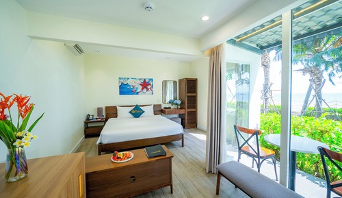 Habitación Deluxe doble, 2 camas de matrimonio, vistas a la playa