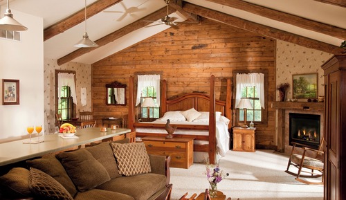 Cabaña de luna de miel, 1 cama de matrimonio grande, no fumadores, bañera de hidromasaje