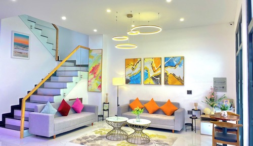 Habitación cuádruple familiar, no fumadores, vistas parciales al mar
