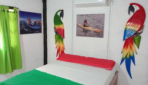 Cabaña familiar, 2 habitaciones, junto a la playa