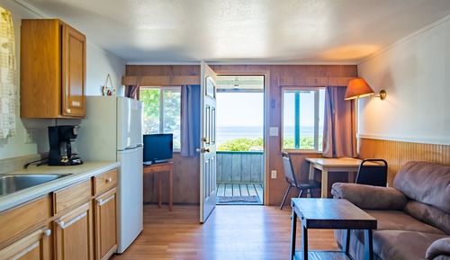 Cabaña básica, 1 cama de matrimonio, vistas al mar