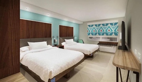 Habitación, 2 camas de matrimonio, accesible para personas con discapacidad, bañera