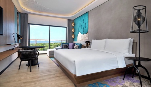Habitación Deluxe, 1 cama de matrimonio grande con sofá cama, balcón, vistas al mar