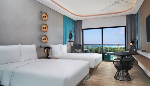 Habitación Deluxe, 2 camas dobles, balcón, vistas al mar