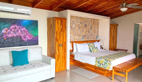 Suite de lujo, 1 cama de matrimonio grande con sofá cama, vistas al mar
