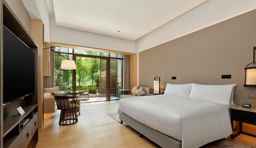 Habitación Deluxe, 1 cama de matrimonio grande, en la zona del patio