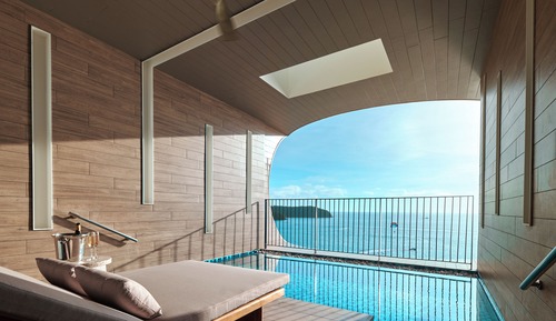 Habitación Premier, 1 cama de matrimonio grande, piscina privada, vistas al mar
