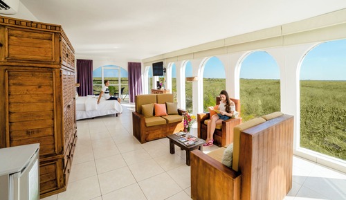 Habitación panorámica, 1 cama de matrimonio grande, no fumadores, vistas a la piscina