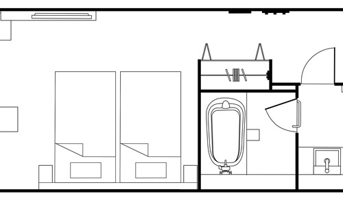 Habitación estándar con 2 camas individuales (禁煙)
