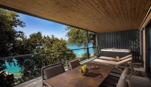 Casa móvil Deluxe, 2 habitaciones, bañera de hidromasaje, vistas al mar