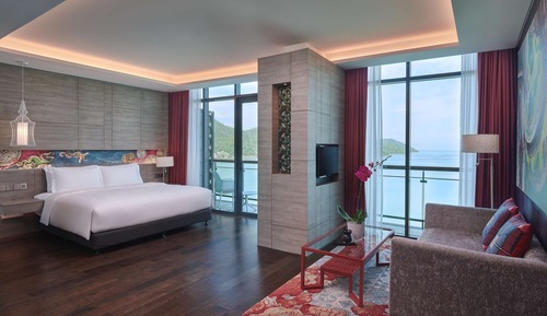 Habitación Deluxe, 1 cama de matrimonio grande, vistas al mar