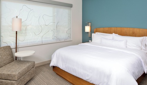 Estudio, 1 cama de matrimonio grande (Mobility/Hearing Access, Roll-In Shwr)