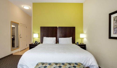 Habitación, 1 cama de matrimonio grande, frigorífico y microondas
