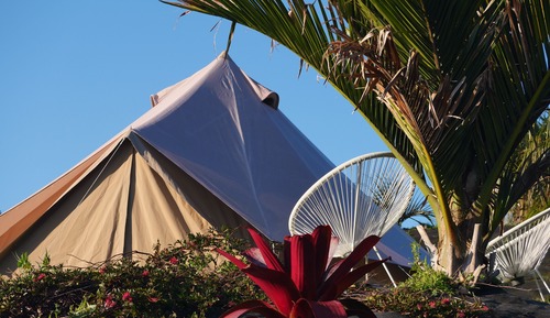 Habitación cuádruple, vistas al mar (Nikau Teepee)