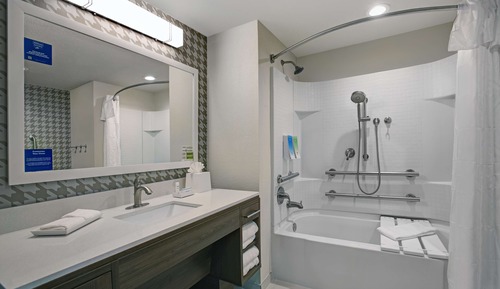 Estudio, 1 cama de matrimonio grande, accesible para personas con discapacidad, bañera