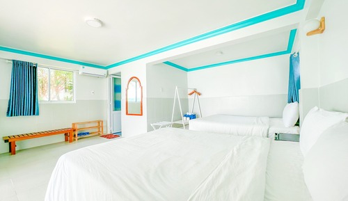 Habitación superior, 2 camas de matrimonio, terraza, vistas al mar