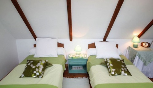 Habitación con 1 cama doble o 2 individuales (Green Room)