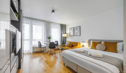 Suite estudio City, 1 cama de matrimonio con sofá cama