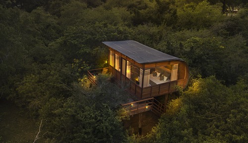 Casa de lujo en un árbol, 1 cama de matrimonio grande, vistas al parque