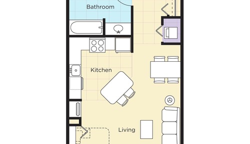Apartamento Deluxe, 1 habitación, no fumadores, vistas al patio
