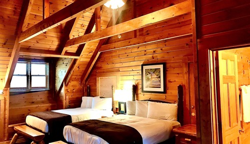 Habitación doble, 2 camas de matrimonio, balcón, vistas a la montaña
