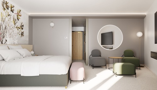 Habitación, balcón, vistas al mar