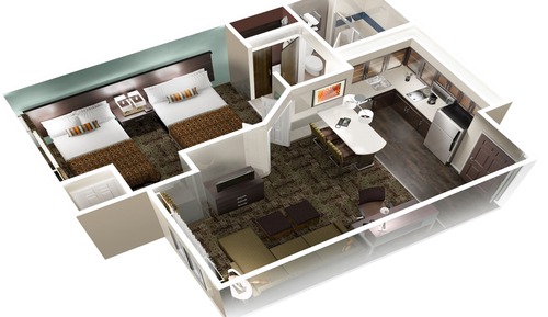 Suite, 1 cama de matrimonio grande con sofá cama, cocina