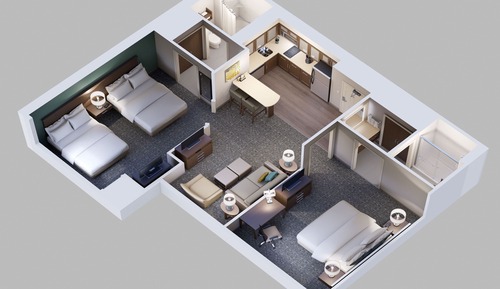Suite, 1 cama de matrimonio grande, cocina