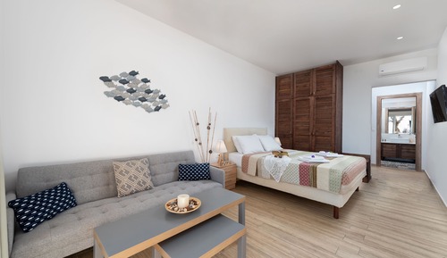 Suite estudio Deluxe, 1 cama de matrimonio, no fumadores, vistas a la playa