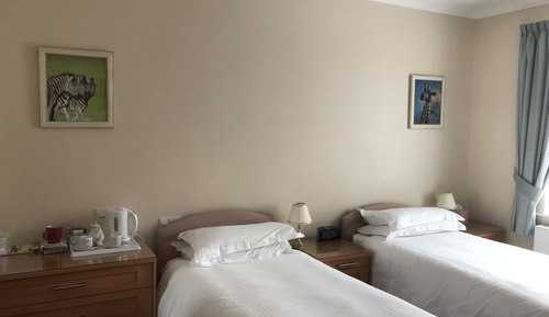 Habitación clásica con 2 camas individuales, baño privado, vistas al jardín