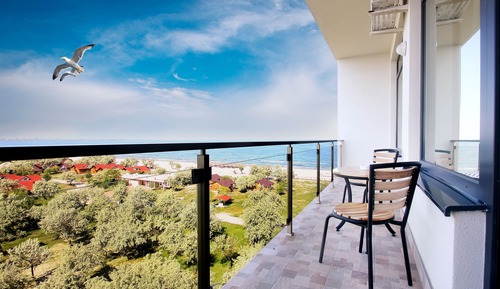 Apartamento familiar, 1 habitación, balcón, vistas al mar