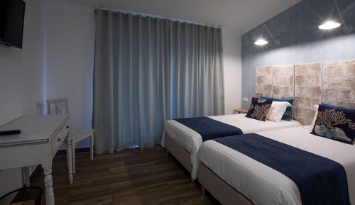 Habitación básica con 1 cama doble o 2 individuales, accesible para personas con discapacidad