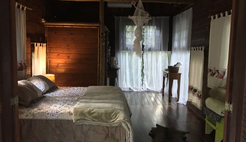 Cabaña Deluxe, 1 cama de matrimonio grande, vistas al jardín, en esquina