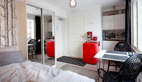 Estudio de diseño, 1 cama doble, vistas a la ciudad