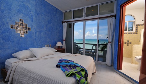 Habitación individual estándar, 1 cama de matrimonio, baño privado, frente a la playa