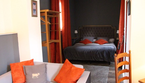 Habitación romántica, 1 cama de matrimonio, baño privado, vistas al patio (La Graineterie)