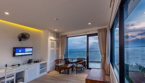 Habitación panorámica doble, 1 cama doble, vistas al mar